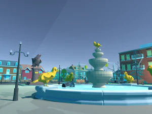 low poly world - small city 3D Model