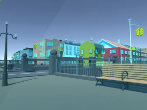 low poly world - small city 3D Model