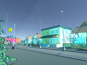 low poly world - small city 3D Model
