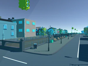low poly world - small city 3D Model
