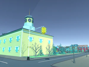 low poly world - small city 3D Model
