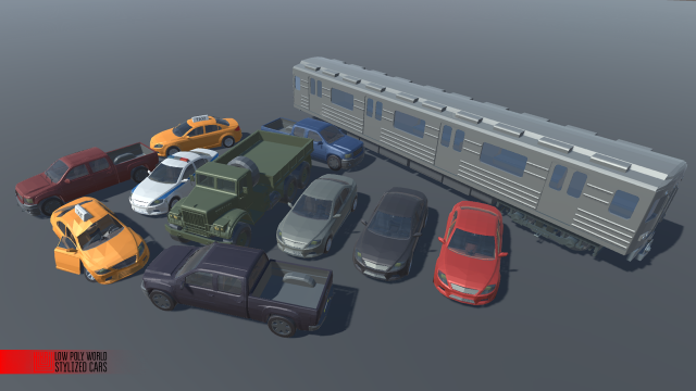 low poly world - stylized cars Modèle 3D .c4d .max .obj .3ds .fbx .stl .blend 