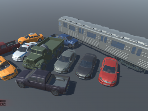 low poly world - stylized cars 3D 모델