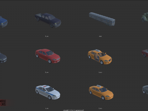 low poly world - stylized cars Modèle 3D