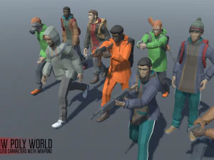low poly world - stylized characters with 3D Model
