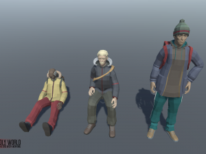 low poly world - stylized characters with Modèle 3D