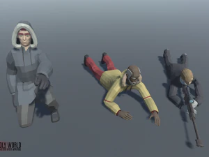 low poly world - stylized characters with 3D Model