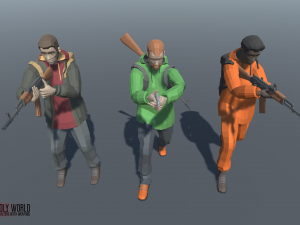 low poly world - stylized characters with Modèle 3D