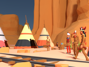 low poly world - western 3D Model