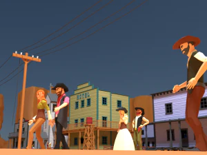 low poly world - western 3D Model