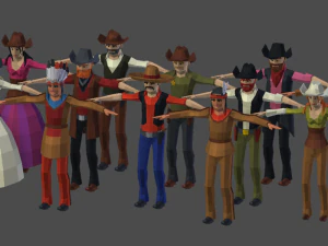 low poly world - western 3D Model