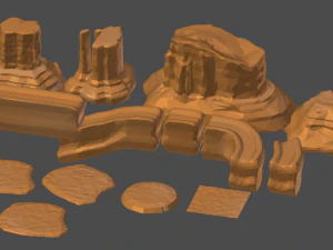 low poly world - western 3D Model