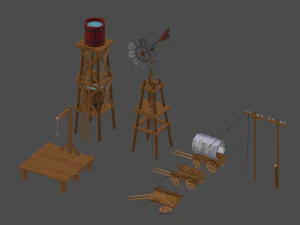 low poly world - western 3D Model