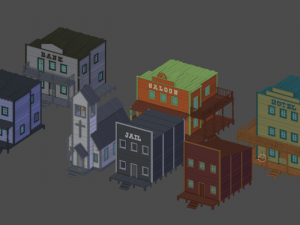 low poly world - western 3D Model