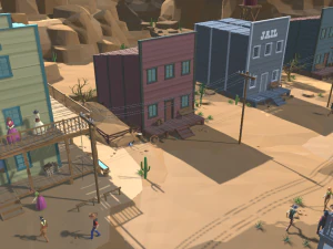 low poly world - western 3D Model