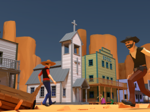 low poly world - western 3D Model
