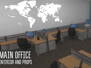 kantor utama - interior dan alat peraga Model 3D