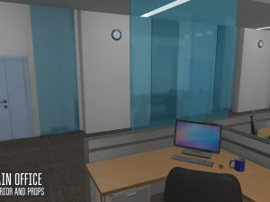 main office - interior and props 3D Model