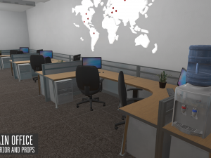 main office - interior and props 3D Модель