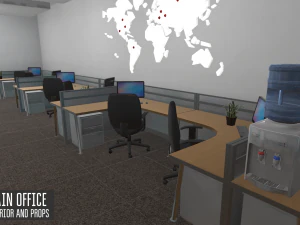 main office - interior and props 3D Model
