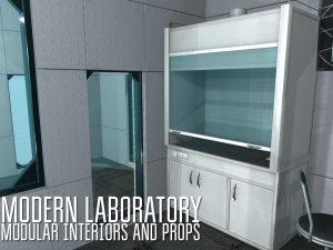modern laboratory - modular interiors and props 3D Модель