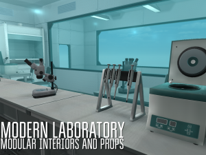 modern laboratory - modular interiors and props 3D Модель