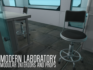 modern laboratory - modular interiors and props 3D Модель