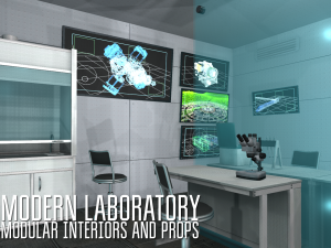 modern laboratory - modular interiors and props 3D Модель