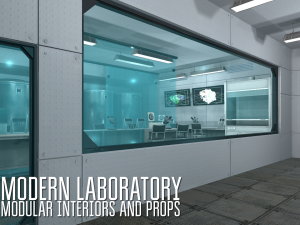 modern laboratory - modular interiors and props 3D Модель