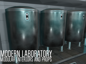 modern laboratory - modular interiors and props 3D Модель