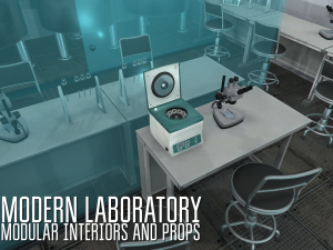 modern laboratory - modular interiors and props 3D Модель