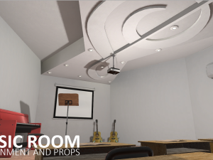 music room - environment and props 3Dモデル