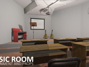 music room - environment and props 3Dモデル