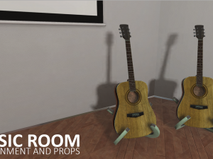 music room - environment and props 3Dモデル