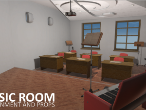 music room - environment and props 3Dモデル