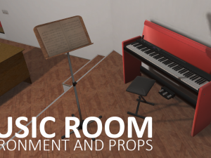 music room - environment and props 3Dモデル