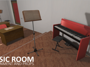music room - environment and props 3Dモデル