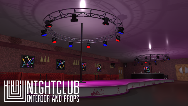 nightclub - interior and props 3D-Modell .c4d .max .obj .3ds .fbx .stl .blend 