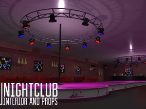 nightclub - interior and props 3D Model