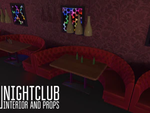 nightclub - interior and props 3D Model