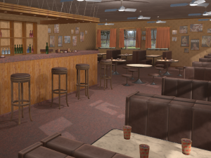 old school cafe 3Dモデル