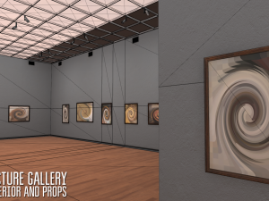picture gallery - interior and props 3D Model