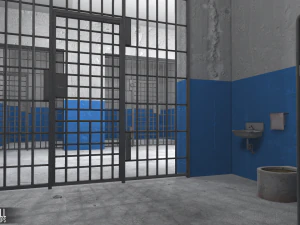 gevangeniscel - interieur en rekwisieten 3D Model