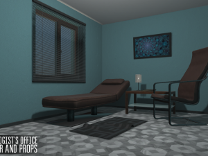 psychologists office - interior and props 3D 모델