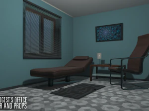 psychologists office - interior and props 3D Model