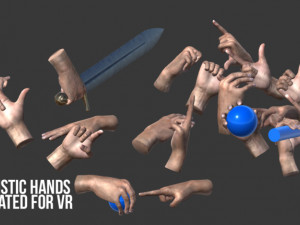 realistic hands - animated for vr Modelo 3D