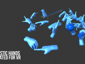 realistic hands - animated for vr Modelo 3D