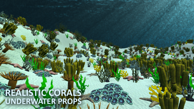 realistic corals - underwater props 3D मॉडल .c4d .max .obj .3ds .fbx .stl .blend 