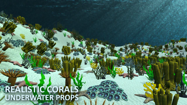 realistic corals - underwater props 3D Model .c4d .max .obj .3ds .fbx .stl .blend