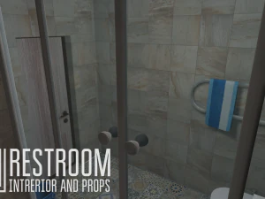 restroom - intrerior and props 3D Model